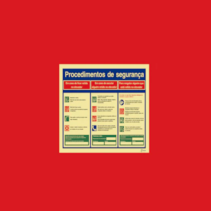 Sinalética Instruções de Segurança - Instruções e Procedimentos