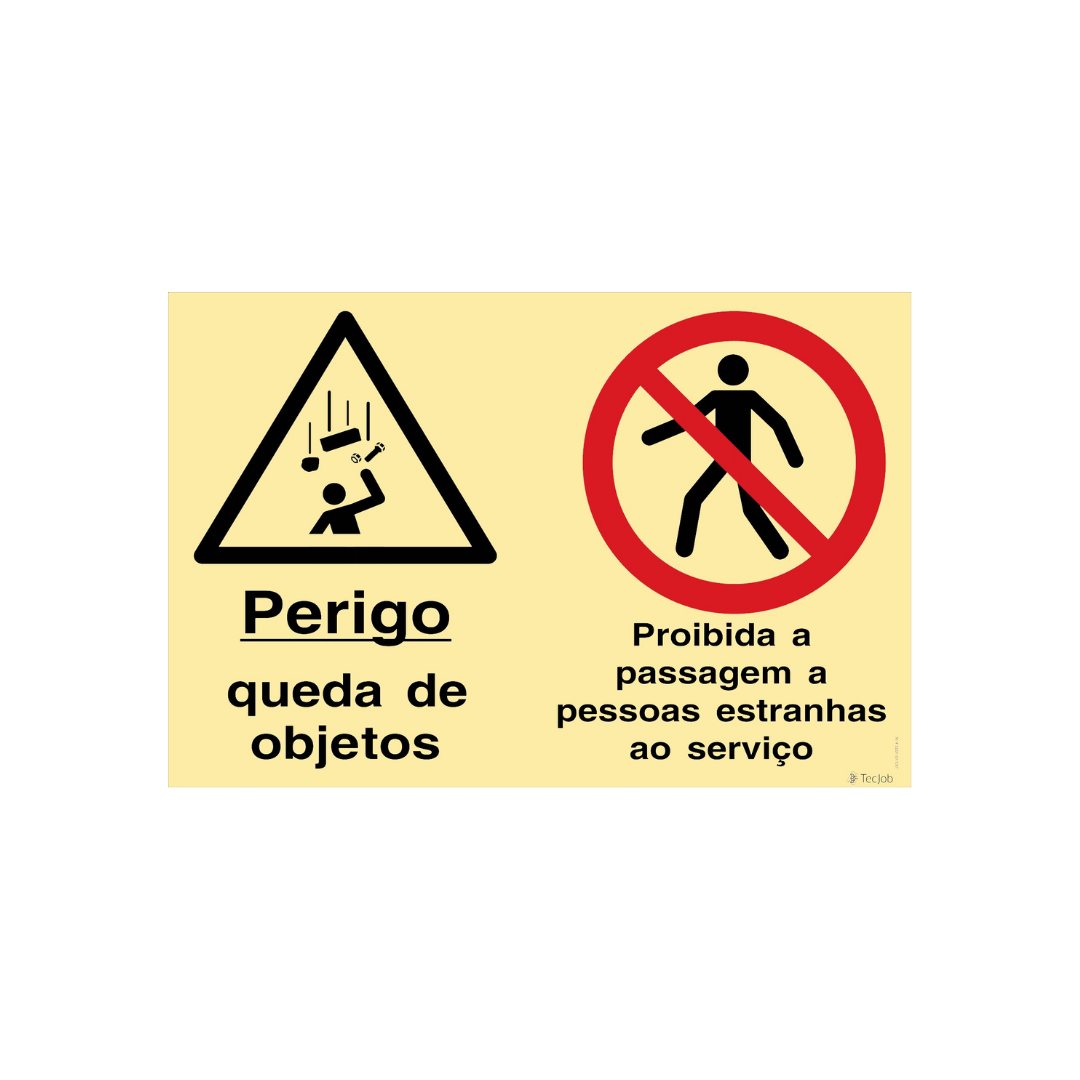Sinalética Perigo Queda de Objetos/Proibida a Passagem a Pessoas Estranhas ao Serviço – OB0356