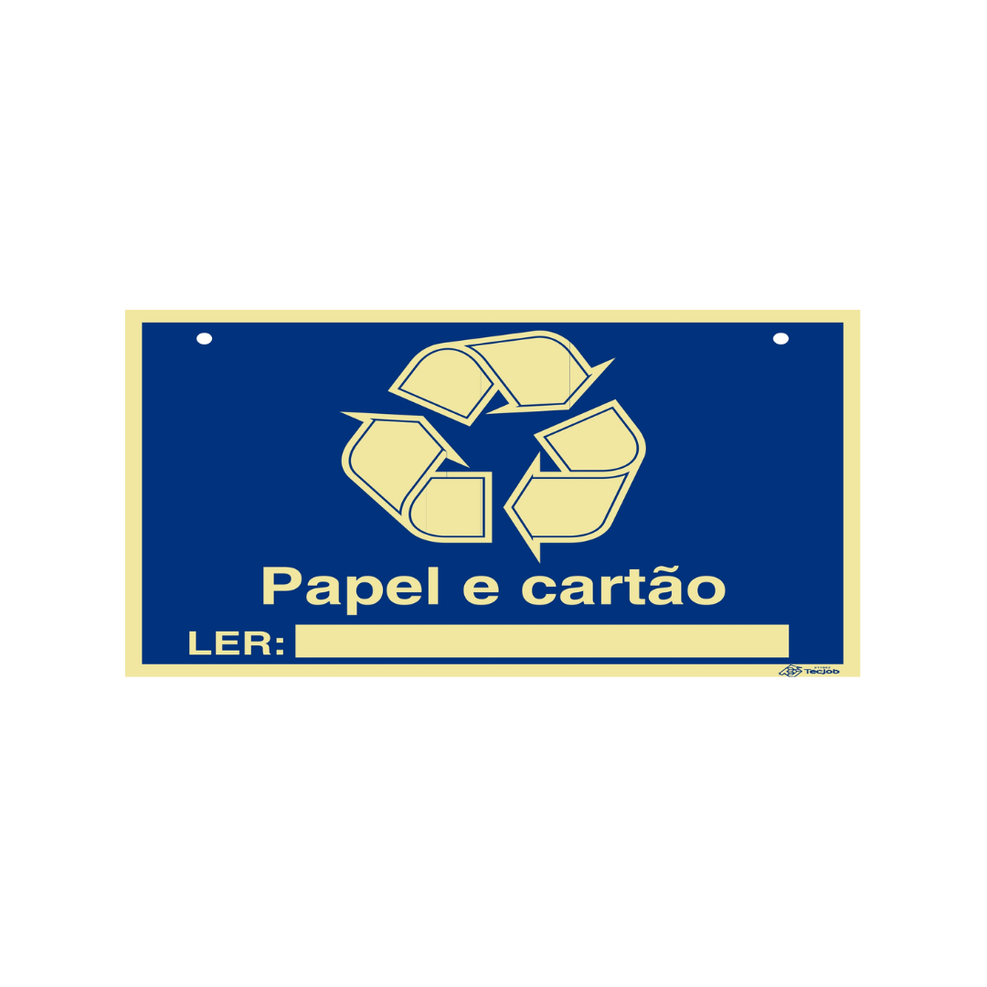 Sinalética Informação Identificação de Big Bags e Contentores Papel e Cartão – IN1920