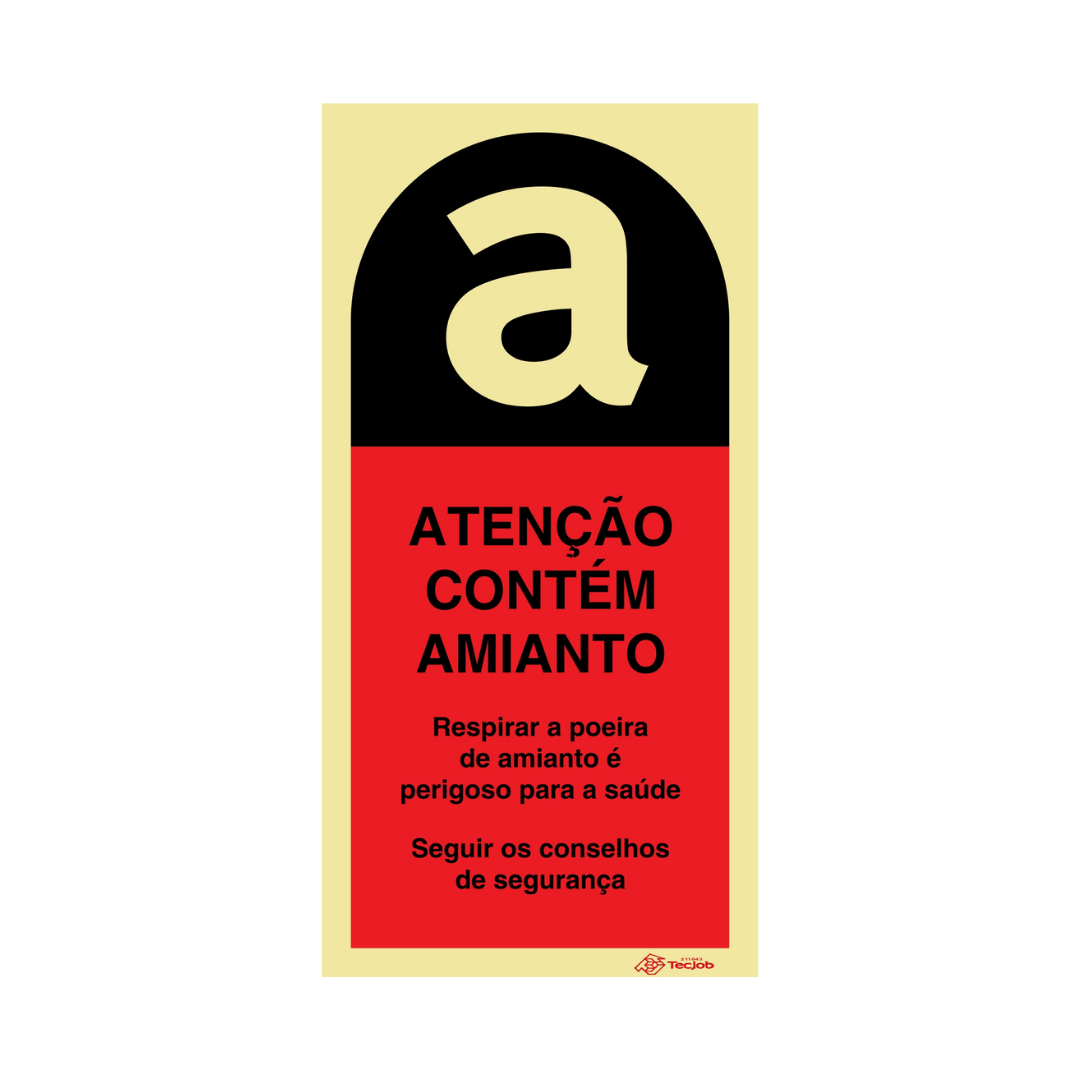 Sinalética Informação Identificação de Big Bags e Contentores Atenção Contém Amianto – IN1911