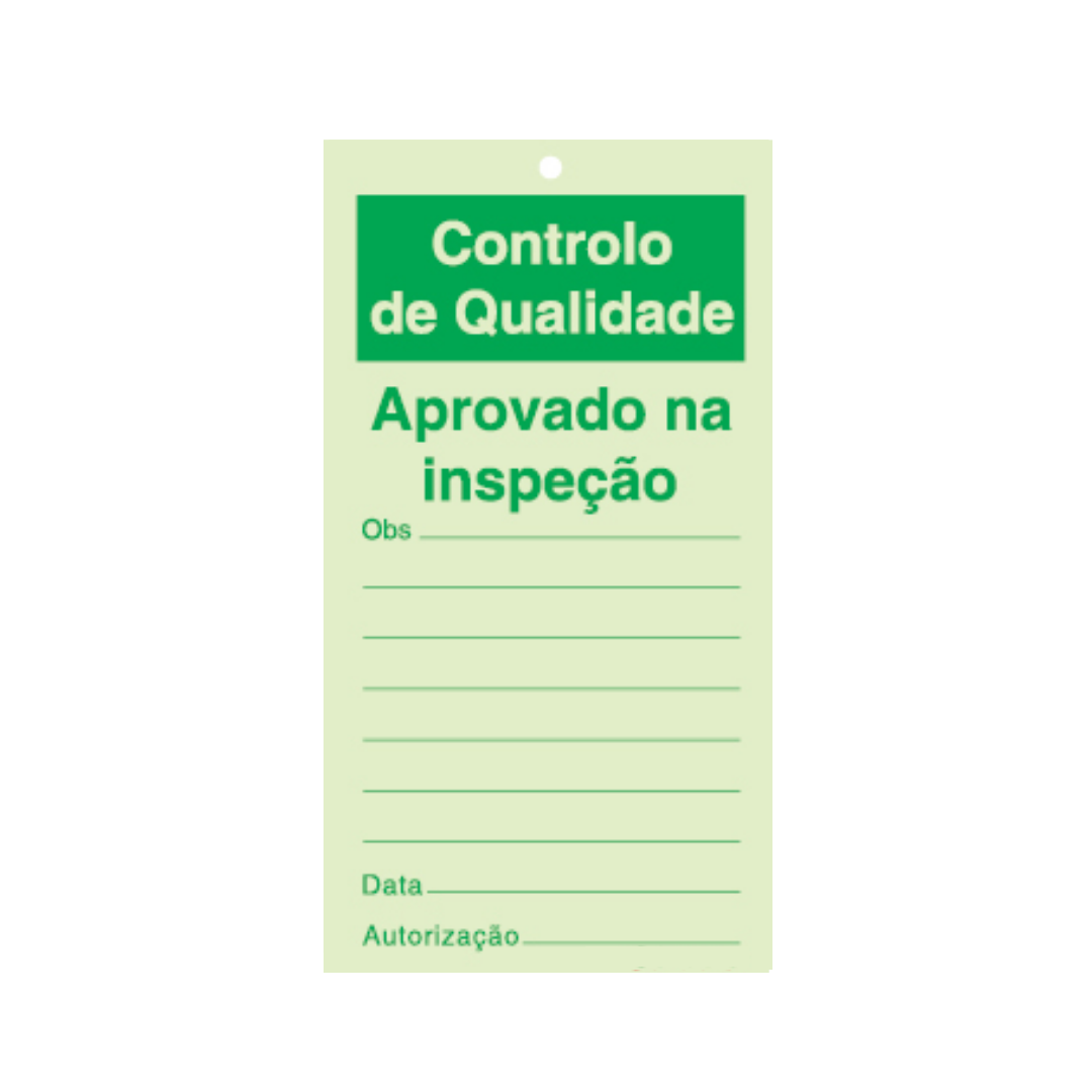 Sinalética Informação Controlo de Qualidade: Aprovado na Inspeção - CQ0006