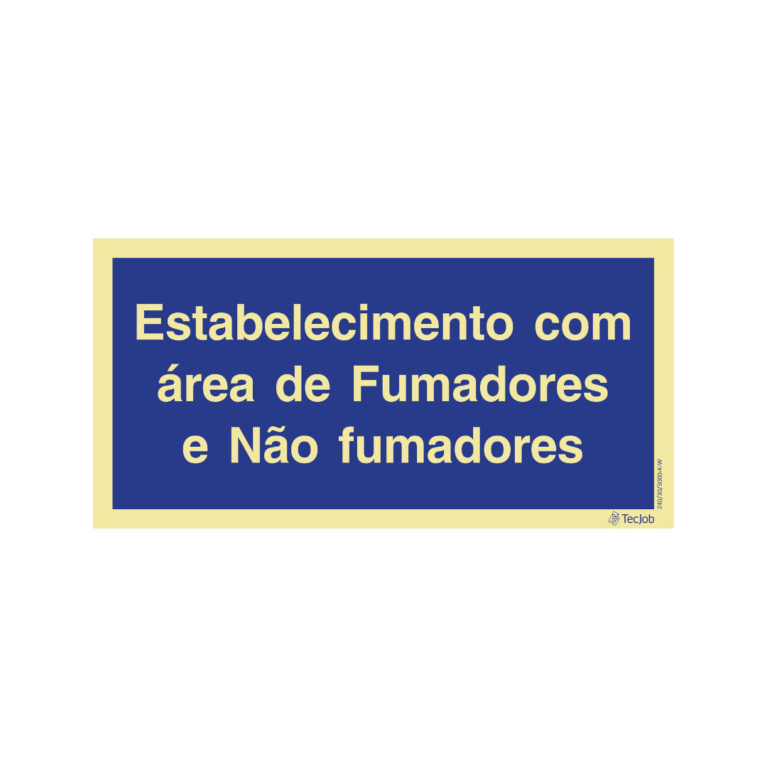 Sinalética Informação Tabagismo Estabelecimento com Área de Fumadores e Não Fumadores – IN1947