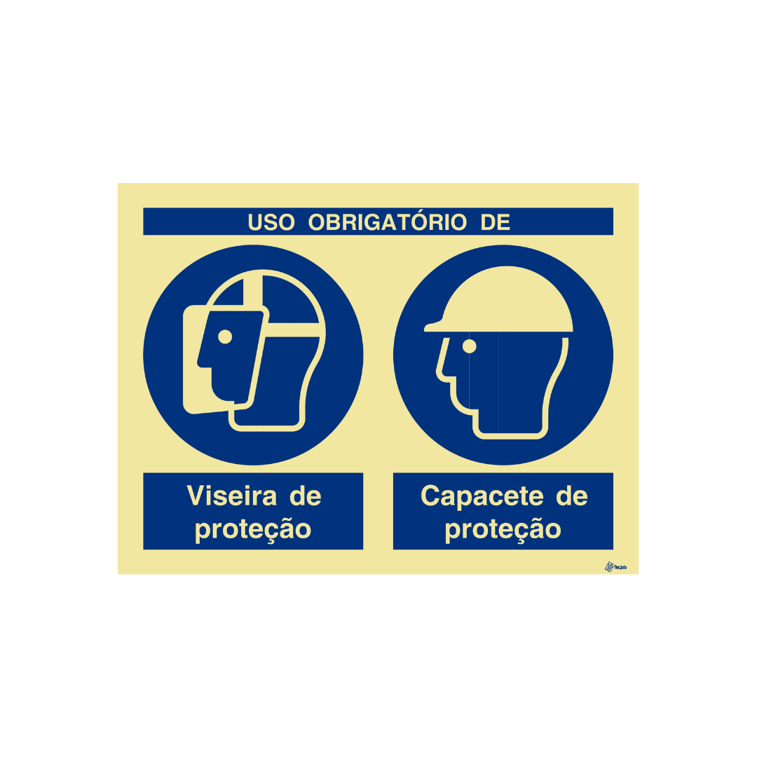 Sinalética Uso Obrigatório de Viseira e Capacete de Proteção – OB0288