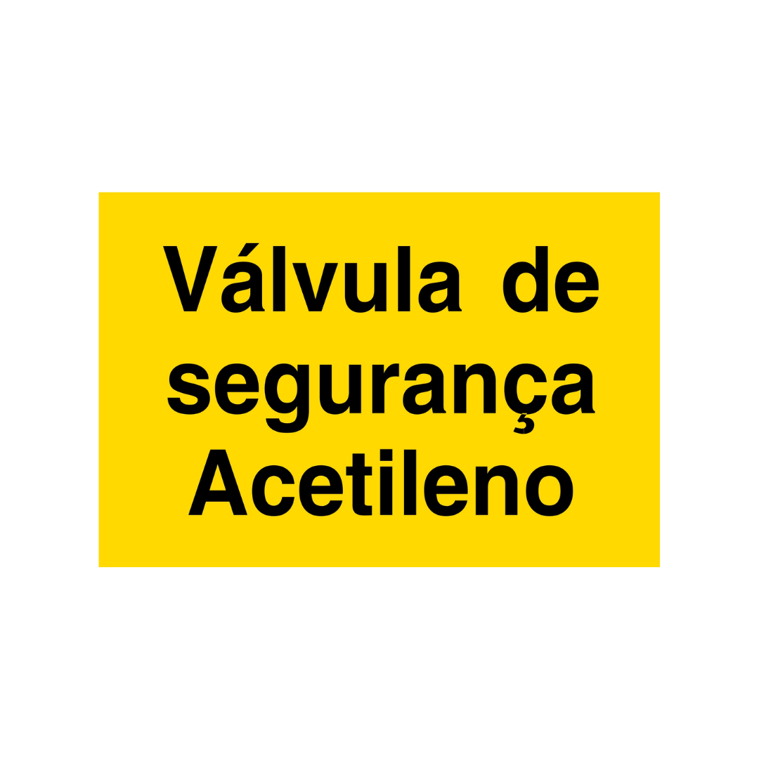 Sinalética Informação Painéis: Válvula de Segurança Acetileno – IN2000