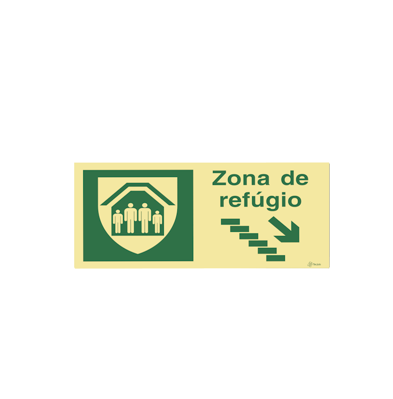 Sinalética Zona de Refúgio Descer à Direita - E0483