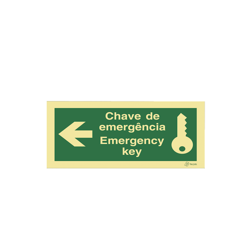 Sinalética Chave de Emergência/ Emergency Key - Seta para a Esquerda - E0513
