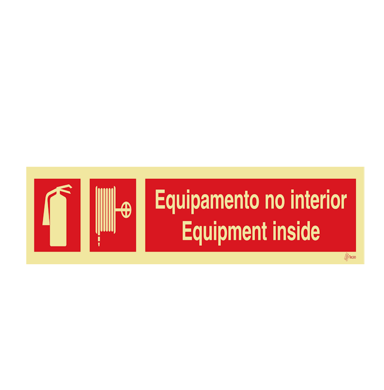Sinalética Extintor e Boca de Incêndio Armada Tipo Carretel Equipamento no Interior/ Equipment Inside - I0062