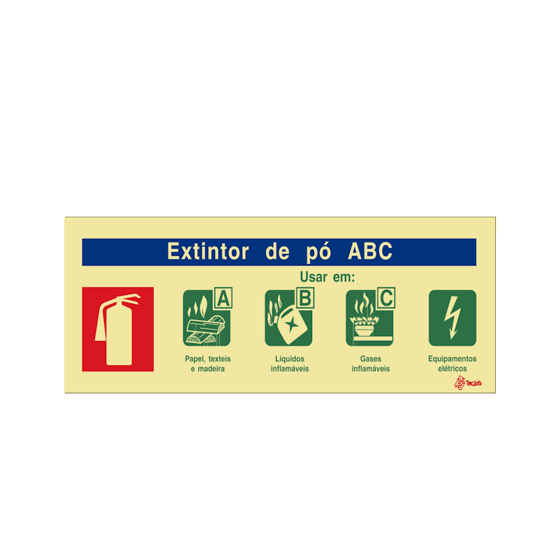 Sinalética Agente Extintor de Pó ABC - I0140