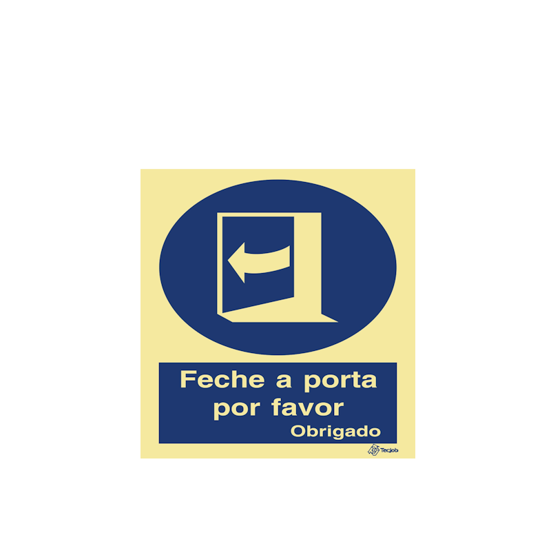 Sinalética Feche a Porta Por Favor Obrigado - OB0191