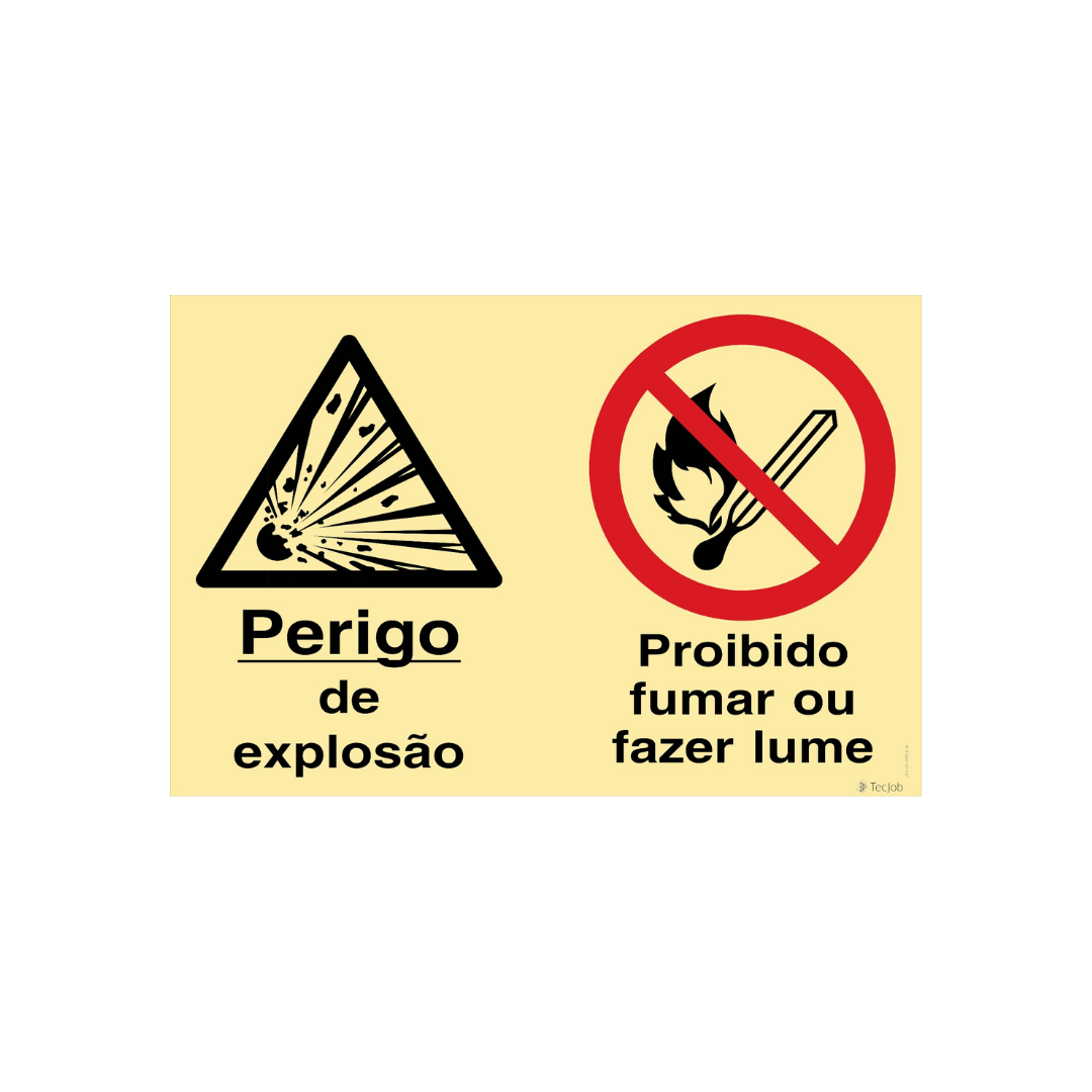 Sinalética Perigo de Explosão/Proibido Fumar ou Fazer Lume – OB0360