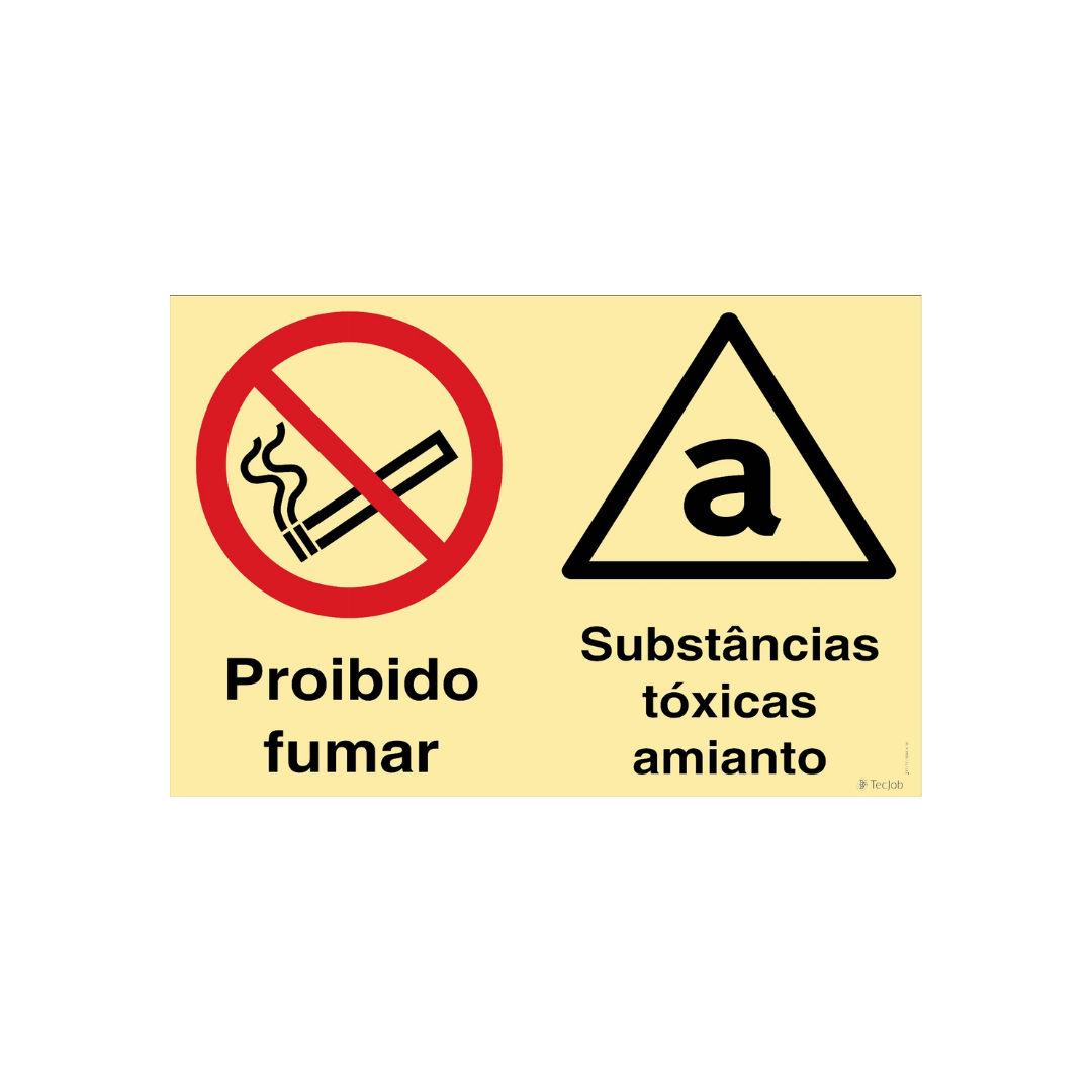 Sinalética Proibido Fumar/Substâncias Tóxicas Amianto – OB0380