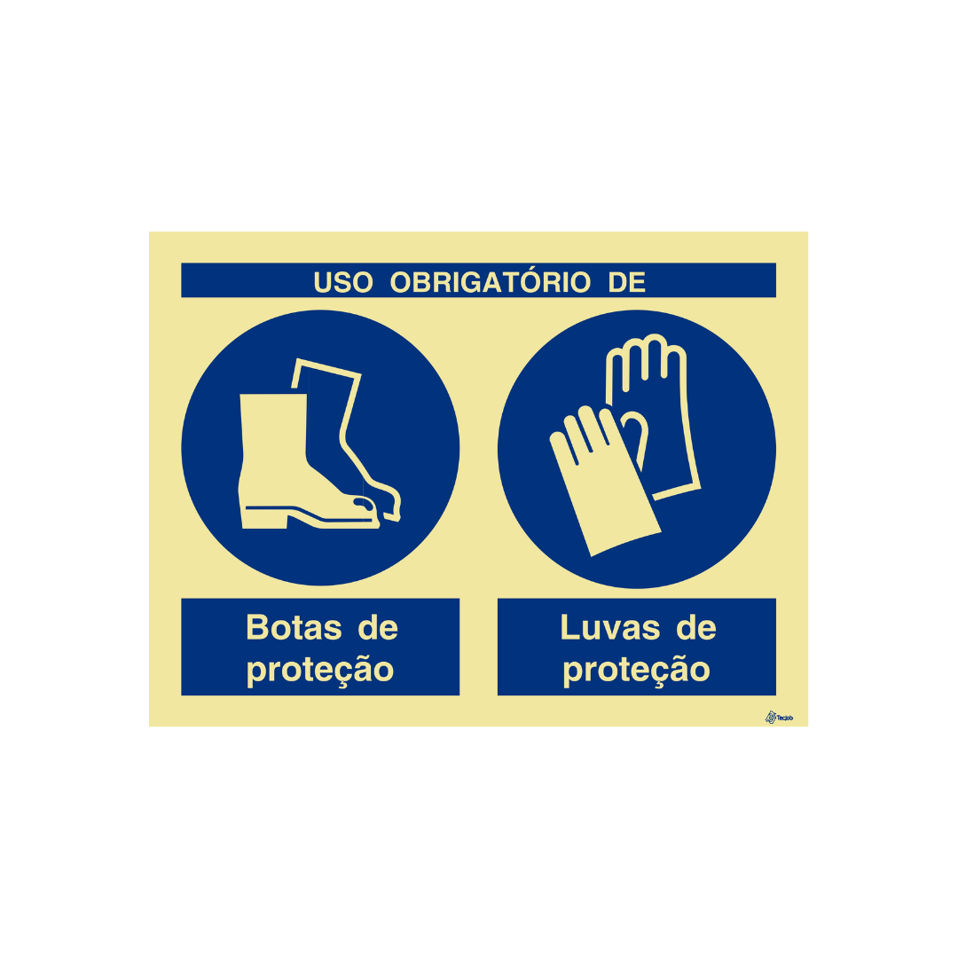 Sinalética Uso Obrigatório de Botas e Luvas de Proteção – OB0282