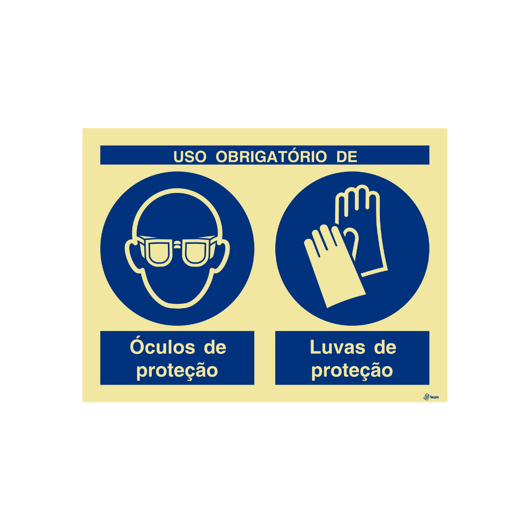 Sinalética Uso Obrigatório de Óculos e Luvas de Proteção – OB0297