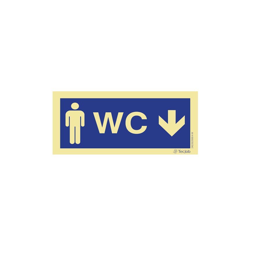 Sinalética WC Masculino com Direção em Frente – IN0298