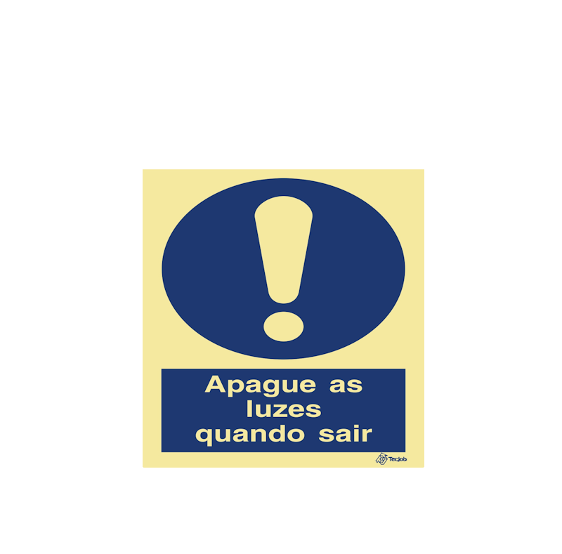 Sinalética Apague as Luzes Quando Sair - OB0231