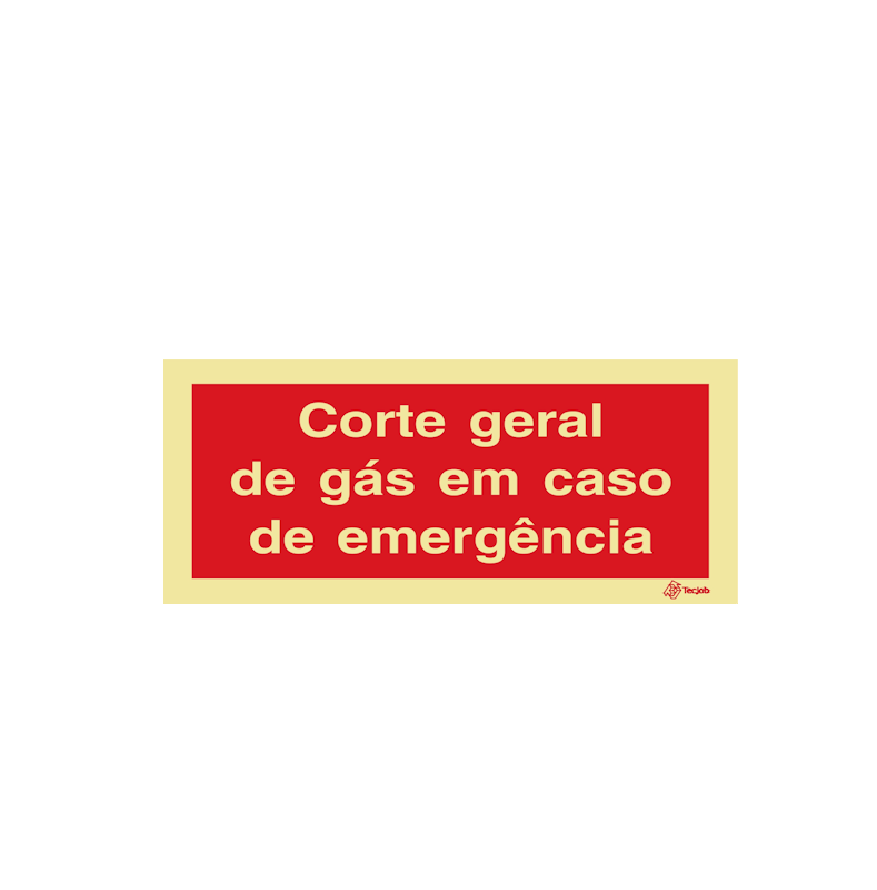 Sinalética Corte Geral de Gás em Caso de Emergência - I0593