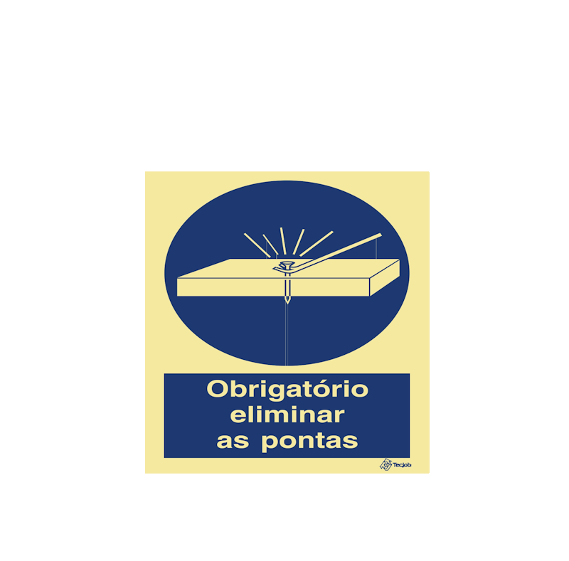 Sinalética Obrigatório Eliminar as Pontas - OB0205