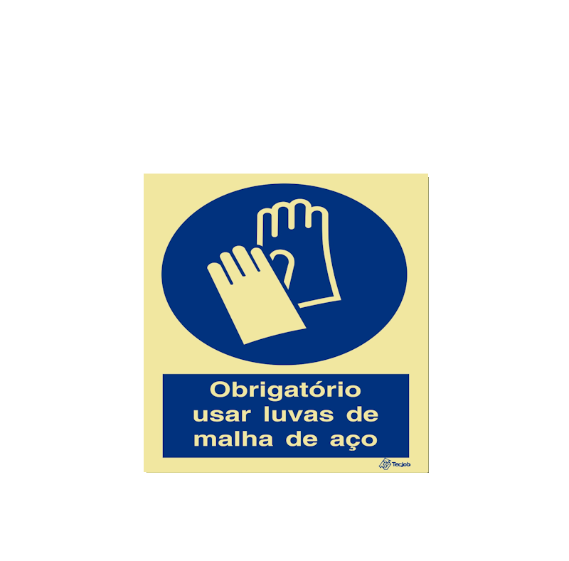 Sinalética Obrigatório Usar Luvas de Malha de Aço - OB0060