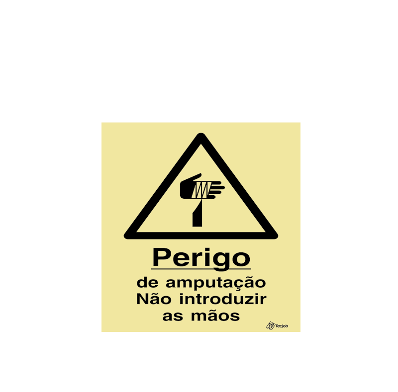 Sinalética Perigo de Amputação Não Introduzir as Mãos - IS0239