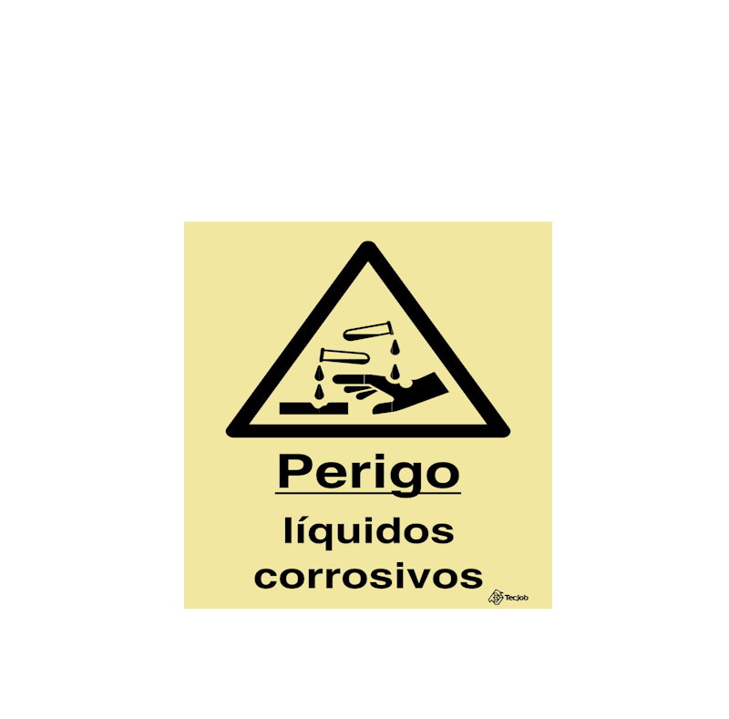 Sinalética Perigo Líquidos Corrosivos - IS0272