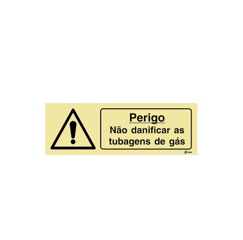 Sinalética Perigo Não Danificar as Tubagens de Gás - IS0413