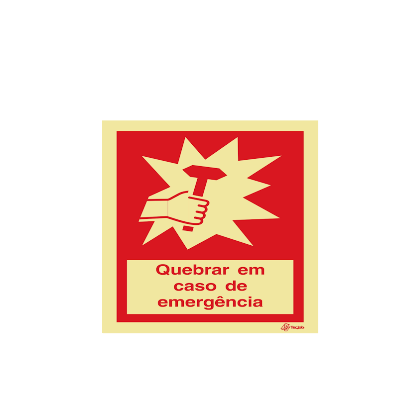 Sinalética Quebrar em Caso de Emergência - I0311